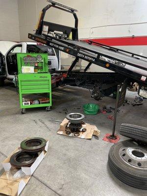 Servicing a Ram 5500 Tow Truck rear brakes