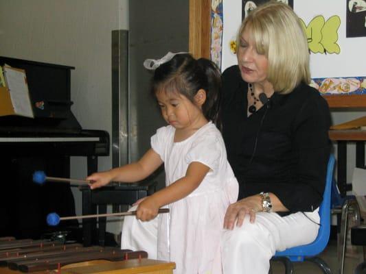 Mrs. Lucey with pre-schooler