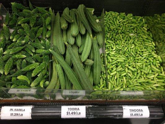 Karela, Tooria, Tindora from Patel Brothers Indian Store, North Tampa