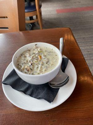 Smoky chicken, wild rice soup