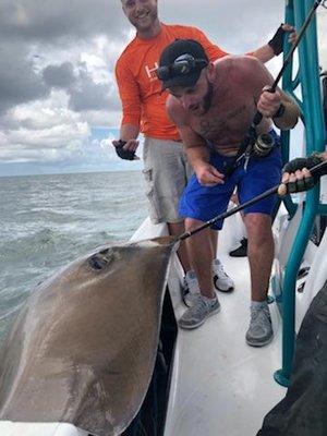 Caught a stingray!