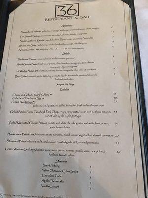 Outstanding menu. Small, but that's OK