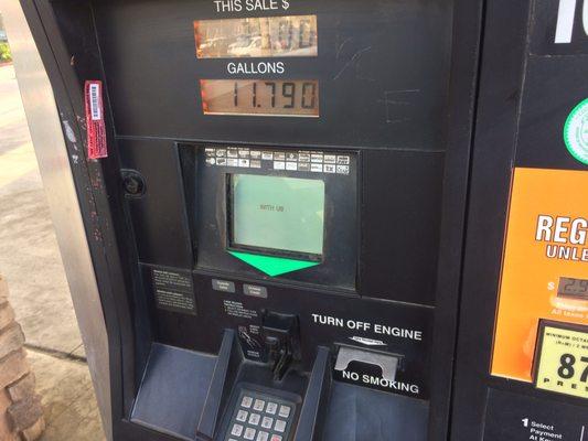 I keep hoping this gas station decreases its rate of credit card fraud.  I tried visiting today. The sticker at Pump 10 was tampered with.