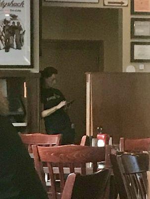 Stared at two servers checking their phones while I waited to order lunch. Finally a third server came over. Hire servers that want to work.