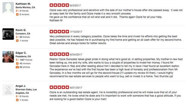 Ozzie Gonzalez - Realtor testimonials