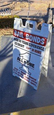 All N One Bail sign