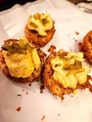 Deep fried deviled eggs