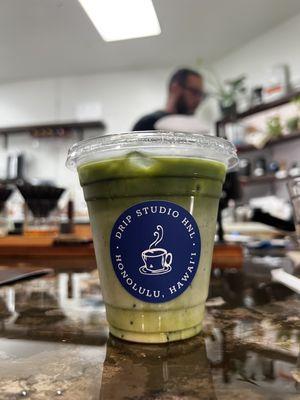 Iced Matcha with Oat Milk