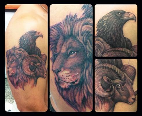 Wildlife,  black and gray tattoo, Sean Karn, Otzi Tattoo Agency,