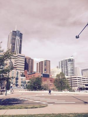 The University of Colorado Denver building via Speer blvd.