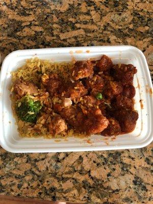 Orange chicken and fried rice