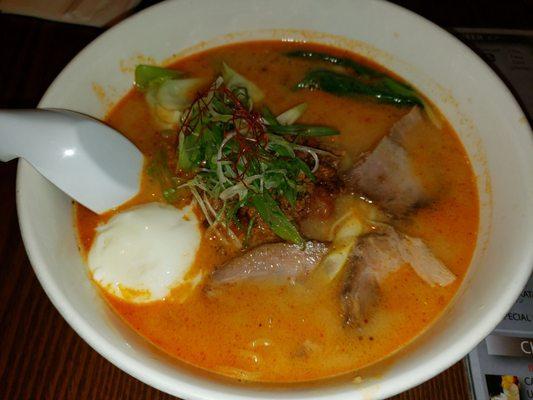 Tantan Men ramen, added egg and chashu pork