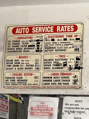 Service rates