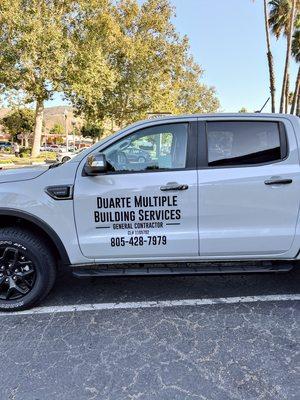 Company truck decal installation