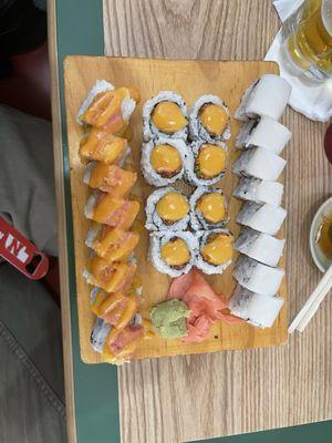 top to bottom: princess diana roll ana roll last samurai roll