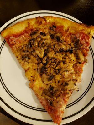 Cheese slice with mushroom