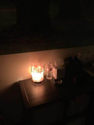 Mood lighting and aroma therapy selections