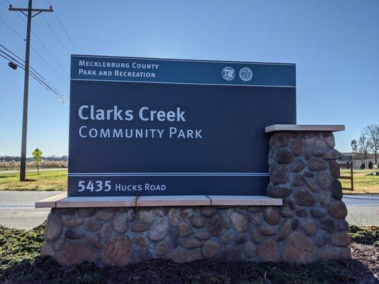 Entrance to Clarks Creek Community Park