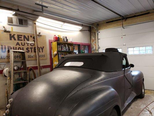 1940 Plymouth custom convertible top hand made.