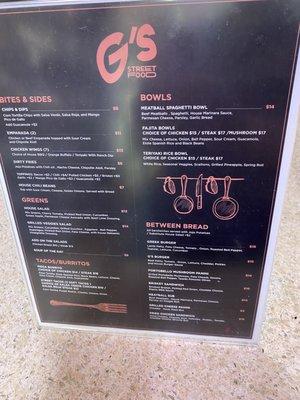 Food menu