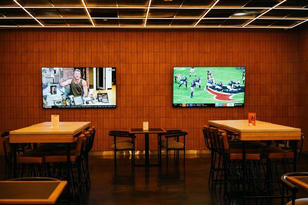 Two big screen TVs to catch the game on! Cheer on your favorite team with us.