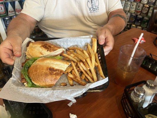 Sandwich and fries