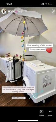 Wedding catering with custom cart!