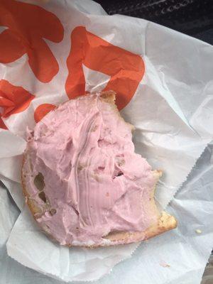 Strawberry cream cheese bagel