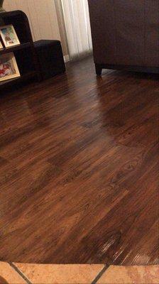 Wood floor polishing done another satisfied customer!!!!