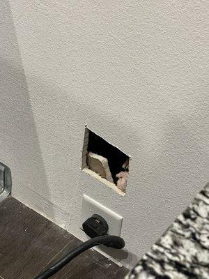 Hole behind the stove