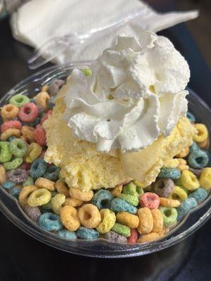 Build your own bowl with ice cream and whipped cream