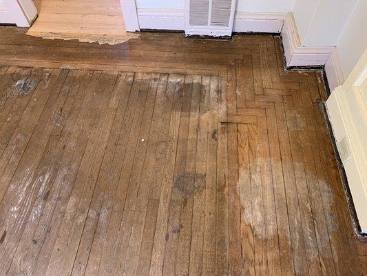 Almost a 100 years old floor that needs some care..