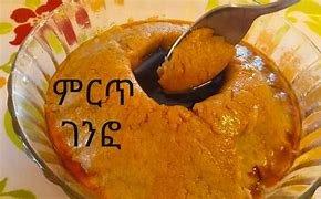 Traditional Ethiopian breakfast made of Barley flour and seasoned butter.