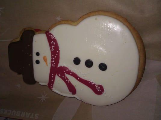 Frosted snowman cookie