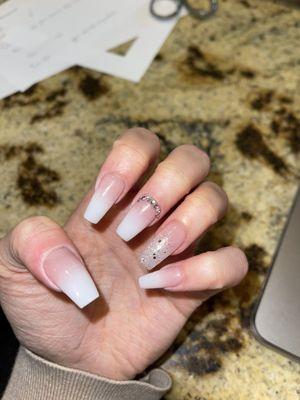 Ombré and glitter acrylic full set