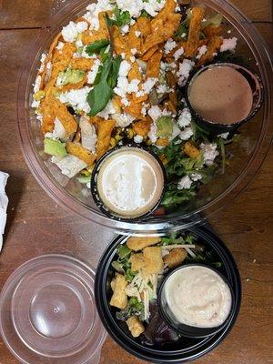 Mexican street corn salad & side Caesar salad