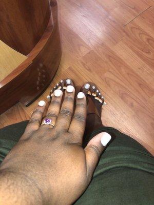 Quick Mani/Pedi for $29 before tip (regular polish)