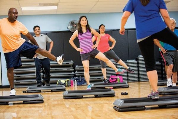 Member benefits include group exercise classes.