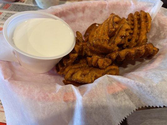 Small Sweet Potato Waffle Fries with Large Marshmallow Creme