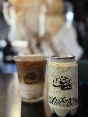 Pistachio Frappe and Habibi Latte