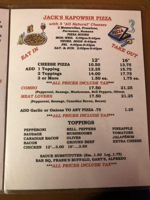 Menu pg 3 of 4