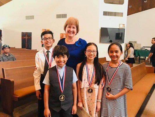 Me & a few of my students after Spring Festival Honor Recital 2019