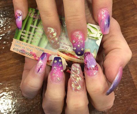 Sally and Magic Touch can do ANYTHING you bring them! I wanted Unicorn Nails for New Years Eve, DONE! So beautiful, I got so my complements!