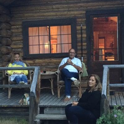 Mom and Dad's porch on Wyllis Cabin just down the path. We will come back every year.