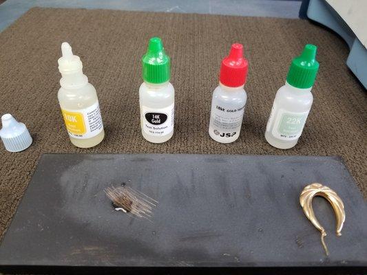 Various agents used to verify the correct purity within gold.