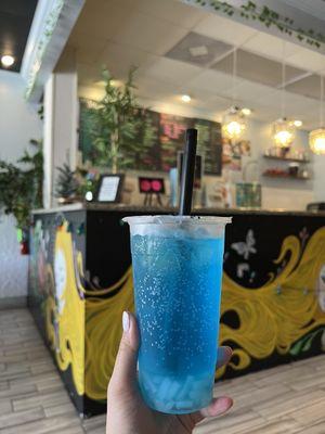 Blue sky lychee soda