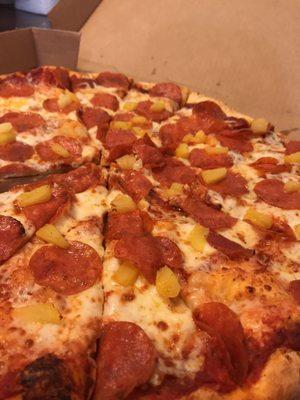 Pepperoni and pineapple