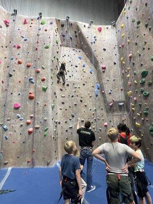 Climbing with Jake and Carly.  They are amazing with kids and made our son's party a blast!