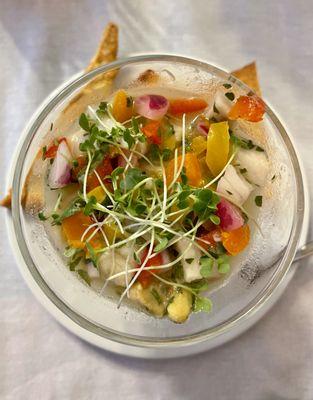 Ceviche with local fish and veggies.