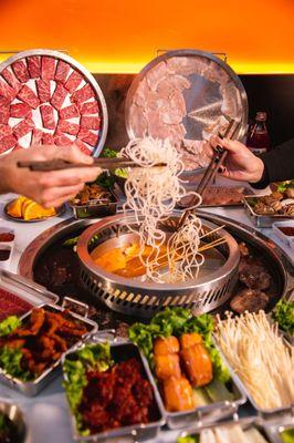 Noodles, Fried Buns, Boneless Short Rib, and other items for Hot Pot & BBQ